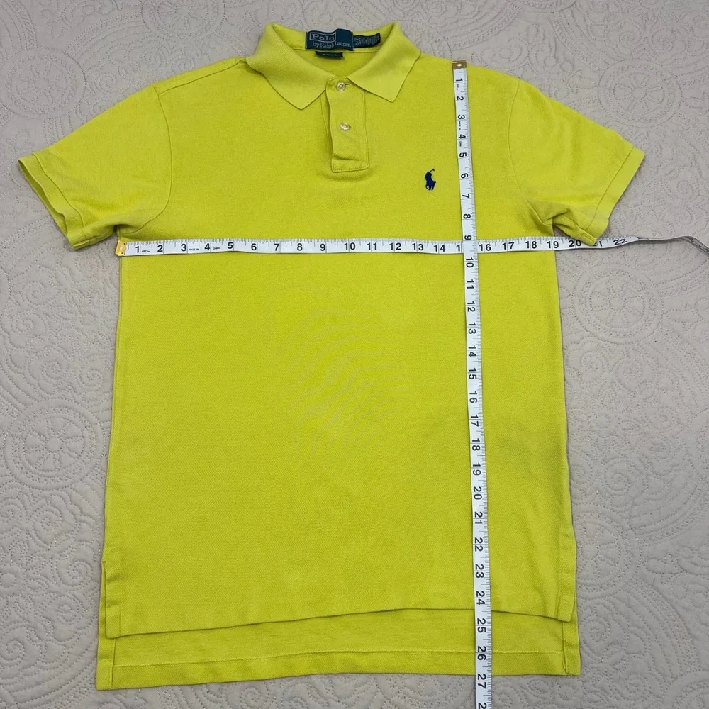 Polo Ralph Lauren Mens Custom Fit Polo Shirt Chartreuse‎ Blue Pony Small S/Pe